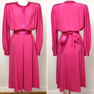 Vintage Lilli Ann's Petites Pink Dress w/ …